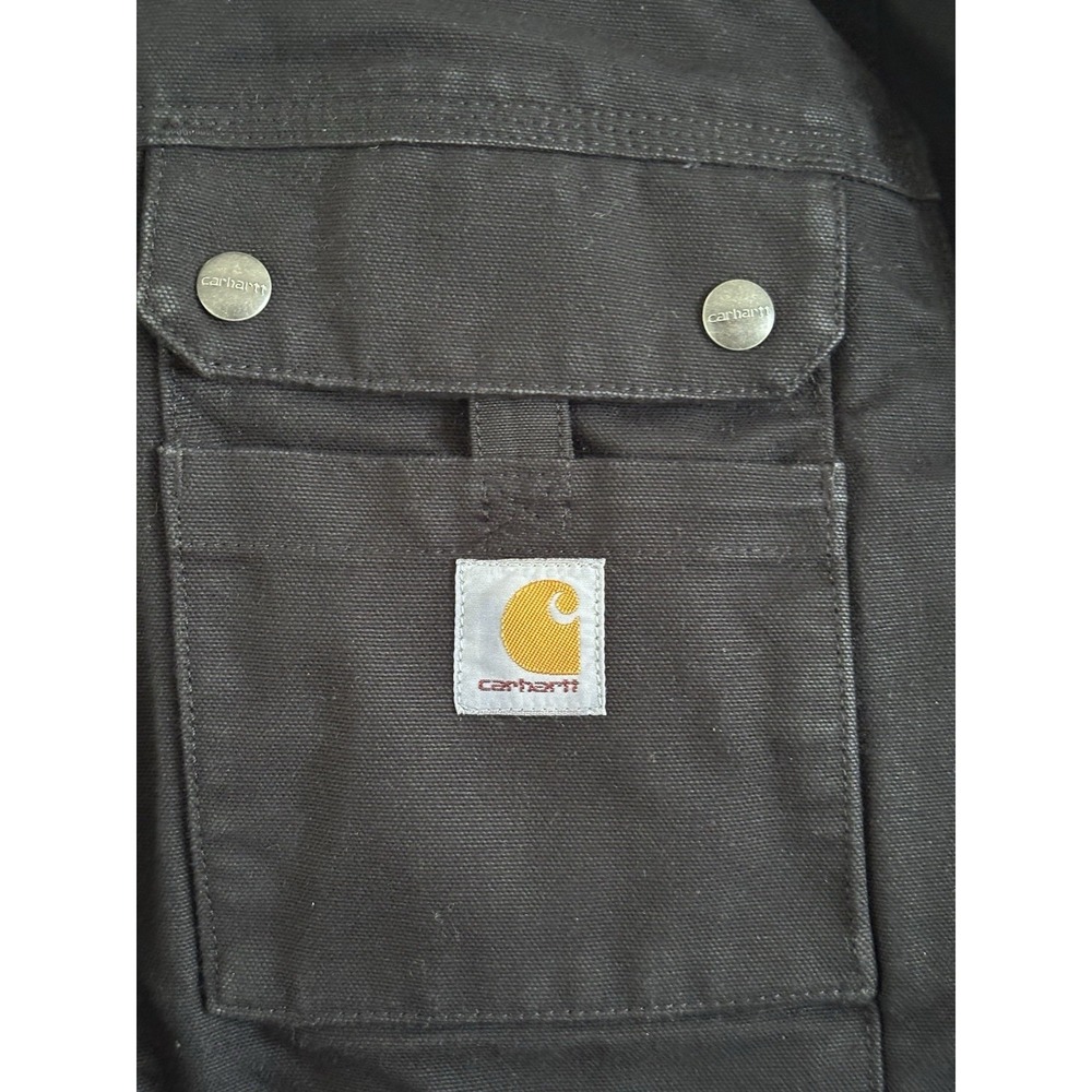 Carhartt Men's M Black Sherpa Lined Hooded Work Jacket 103826 - Picture 3 of 11